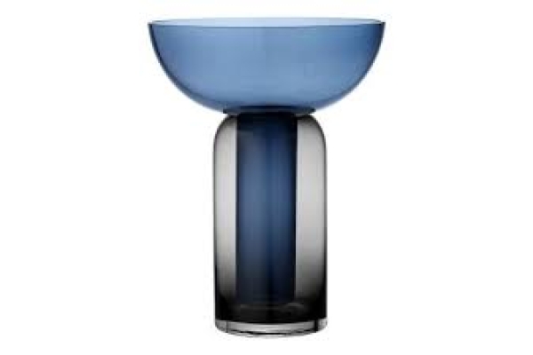 TORUS VASE BLACK AND NAVY LARGE