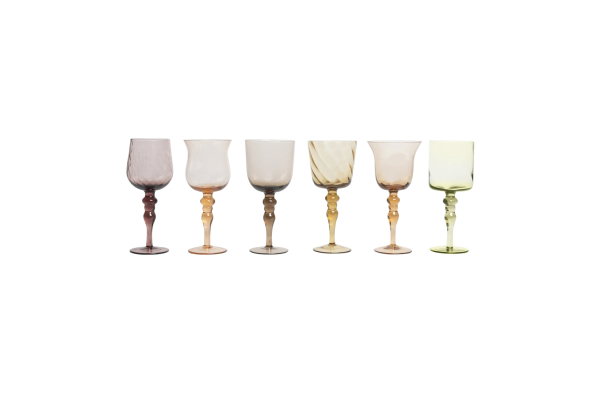 SET 6 WINE NUANCE AMBER/PINK