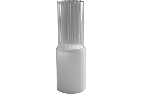 VASE LINES SMALL CLEAR/WHITE