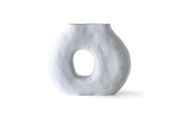 organic circle vase matt ice  blue