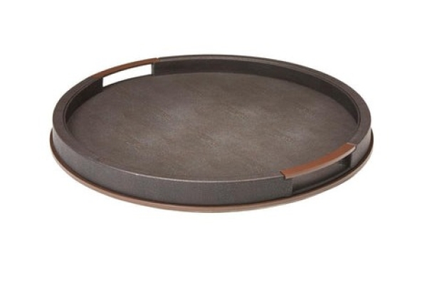 ROUND TRAY ANTHRACITE 46 D