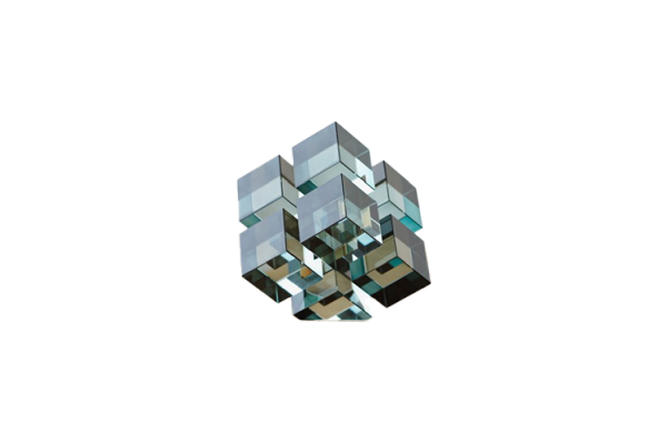 PIEZA EN CRISTAL TURQUESA. PUZZLE