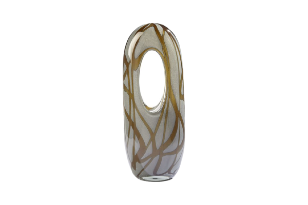 Swirl Vase-Amber/Gray Mediano