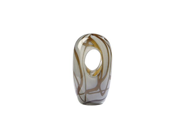 Swirl Vase-Amber/Gray Small