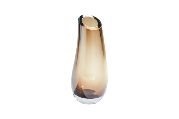 Slant Vase-Smoke-Lg