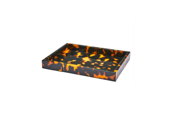 Faux Tortoiseshell Small Lacquered Serving Tray