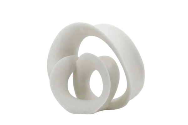 CURVED SCUPTURE IN WHITE RESIN L