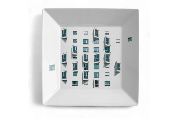 La Finestra Sul Cortile Vide-Poche cuadrado pequeño de porcelana #3