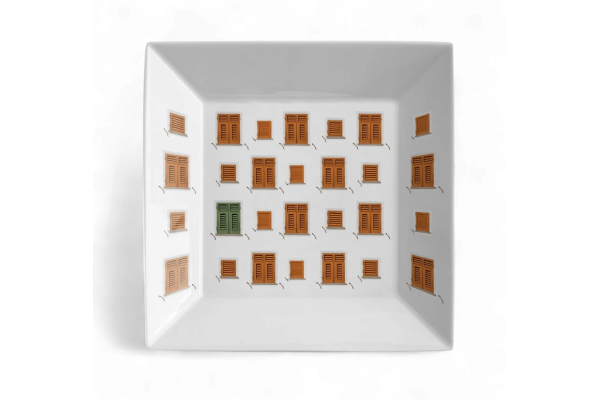 La Finestra Sul Cortile Vide-Poche cuadrado pequeño de porcelana nº 1