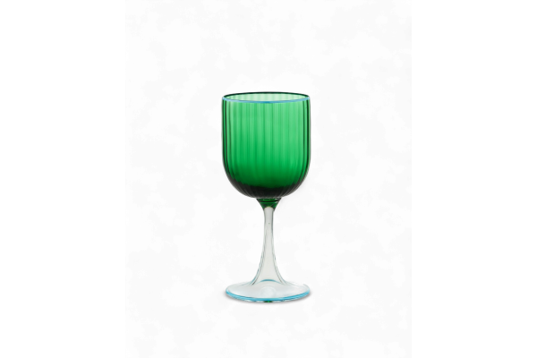 Striped Red Wine Glass