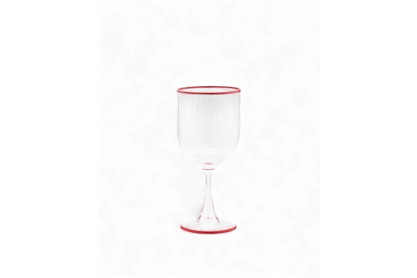 Striped Red Wine Glass Red