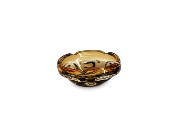 ASHTRAYS AMBER/BROWN GLASS L