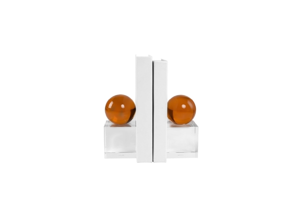 CRYSTAL BOOKEND AMBER BALL