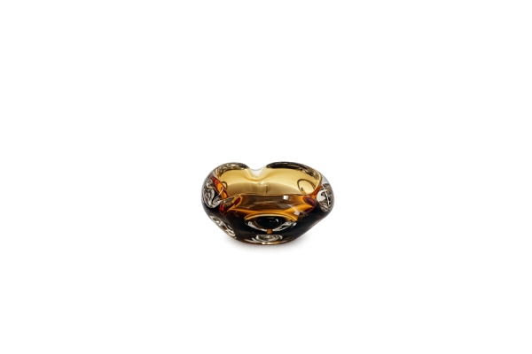 ASHTRAYS AMBER/BROWN GLASS S