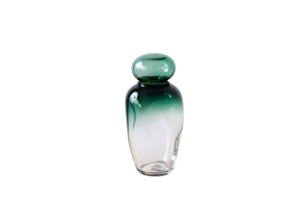 BOTELLA VIDRIO OMBA.VERDE Y TRANSPARENTE