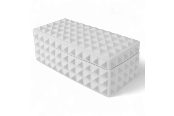 Charade Square Stud Box - White