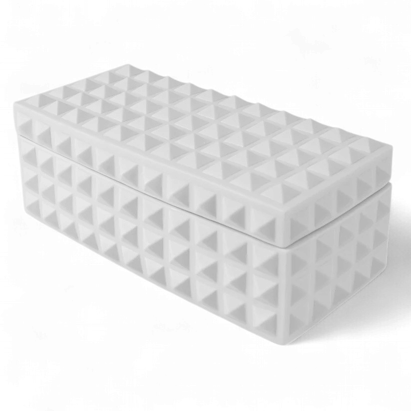 Charade Square Stud Box - White