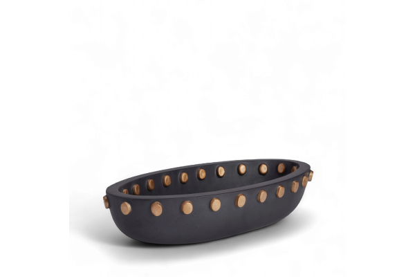 TEO OVAL BOWL BLACK GOLD LARGE
