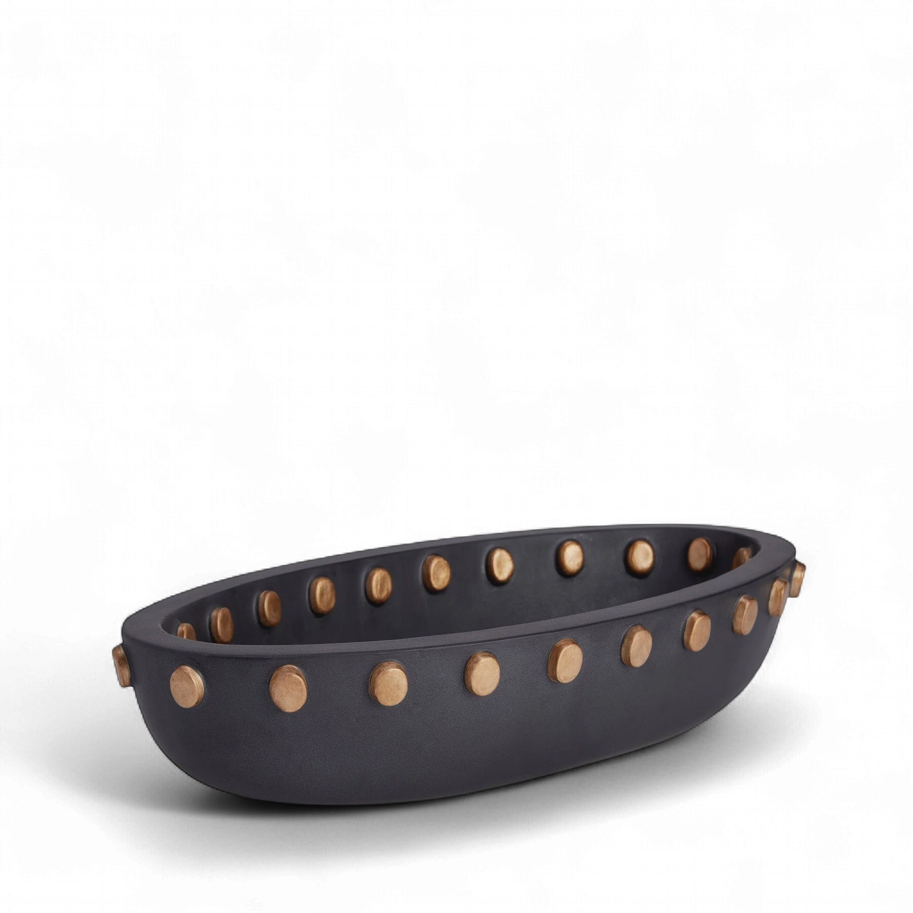 TEO OVAL BOWL BLACK GOLD LARGE