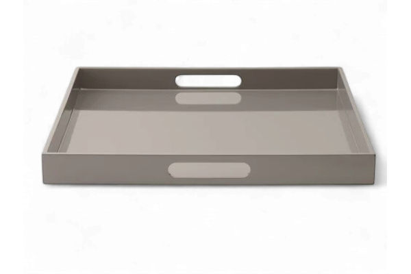 LUX Lacquer Tray 40*40*4 w/H Warm Grey