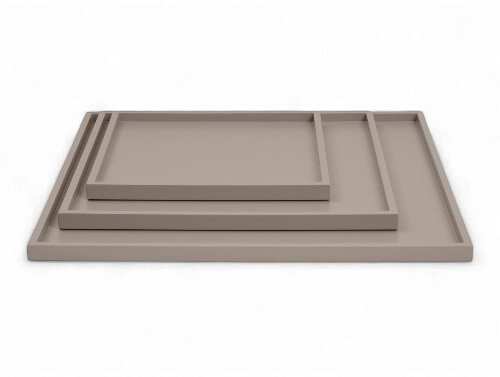 MATT Lacquer Tray set 30*30*2/40*40*2/50*50*2 Fawn
