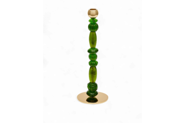 candle holder beads dark green S