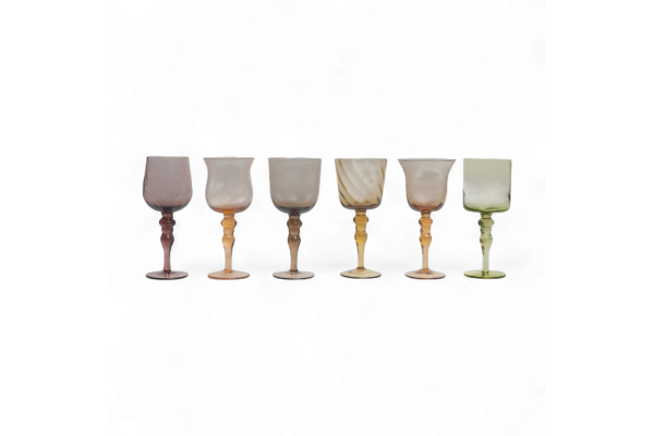 SET OF GOBLETS TEXTURE AMBAR/ROSE