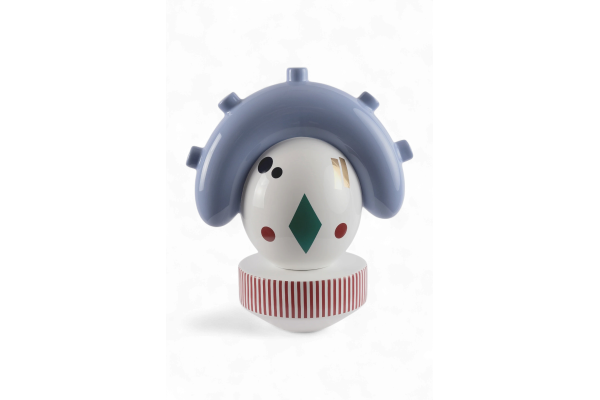 GEORGI TULIP VASE WHITE, LAVANDER AND RED GRAPHICS